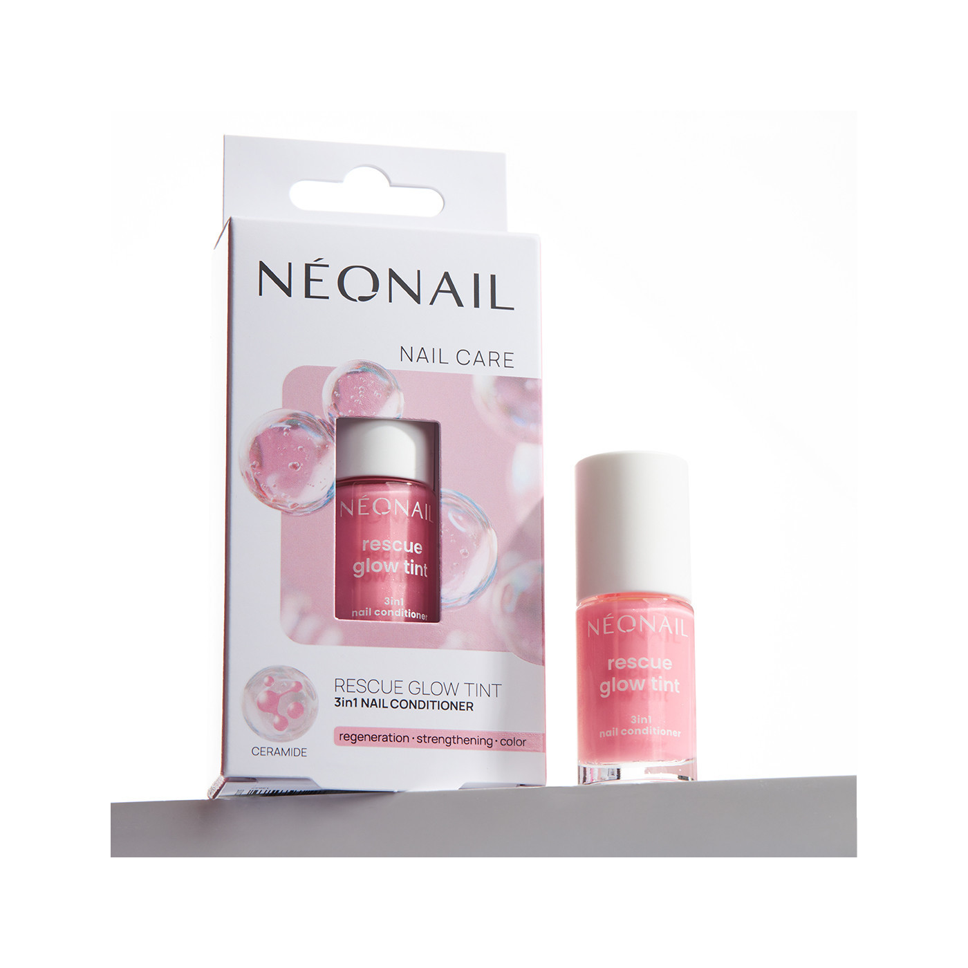 Rescue Glow Tint 3in1 Nail Conditioner Glitter Rose
