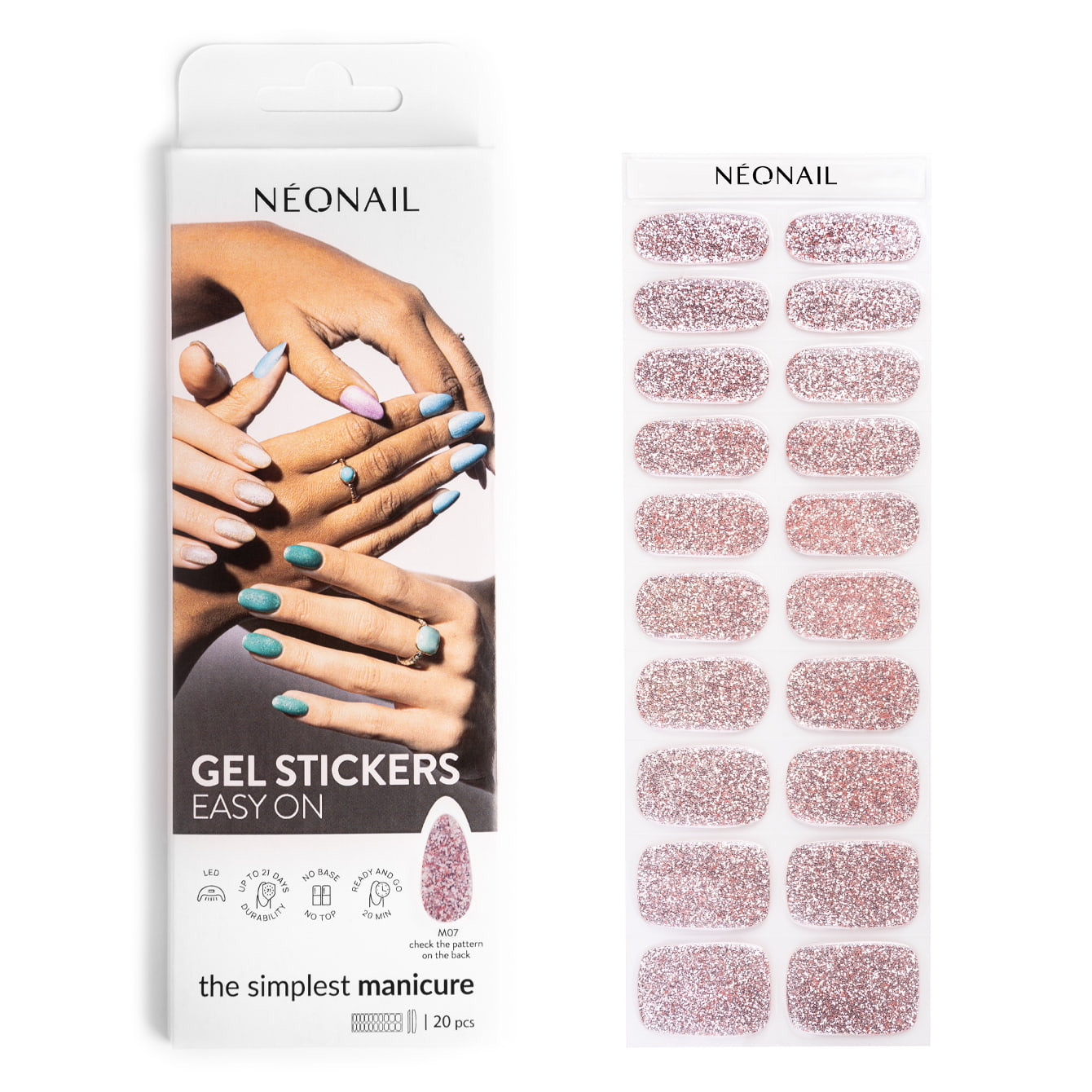 Neonail Rosa Gel Stickers Easy On M07