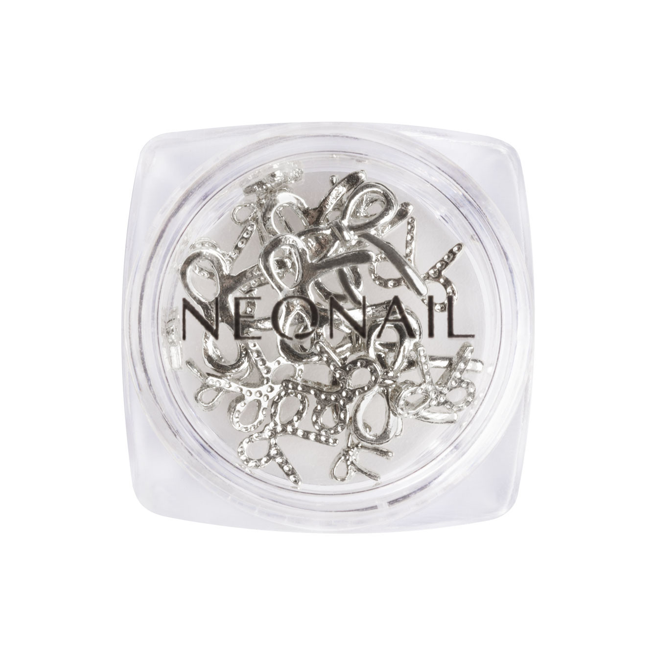 Neonail Silber 3D Silver Bows