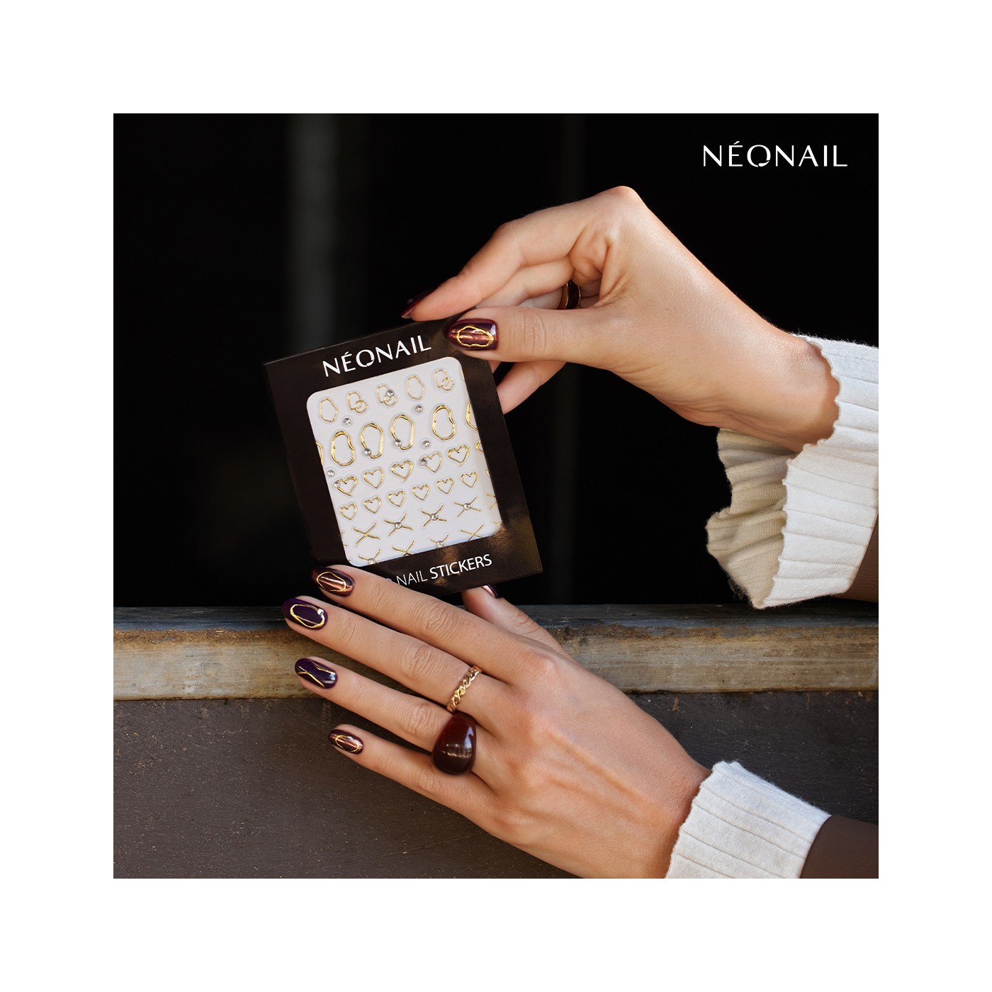 3D Nail Stickers Gold Abstract | NEONAIL