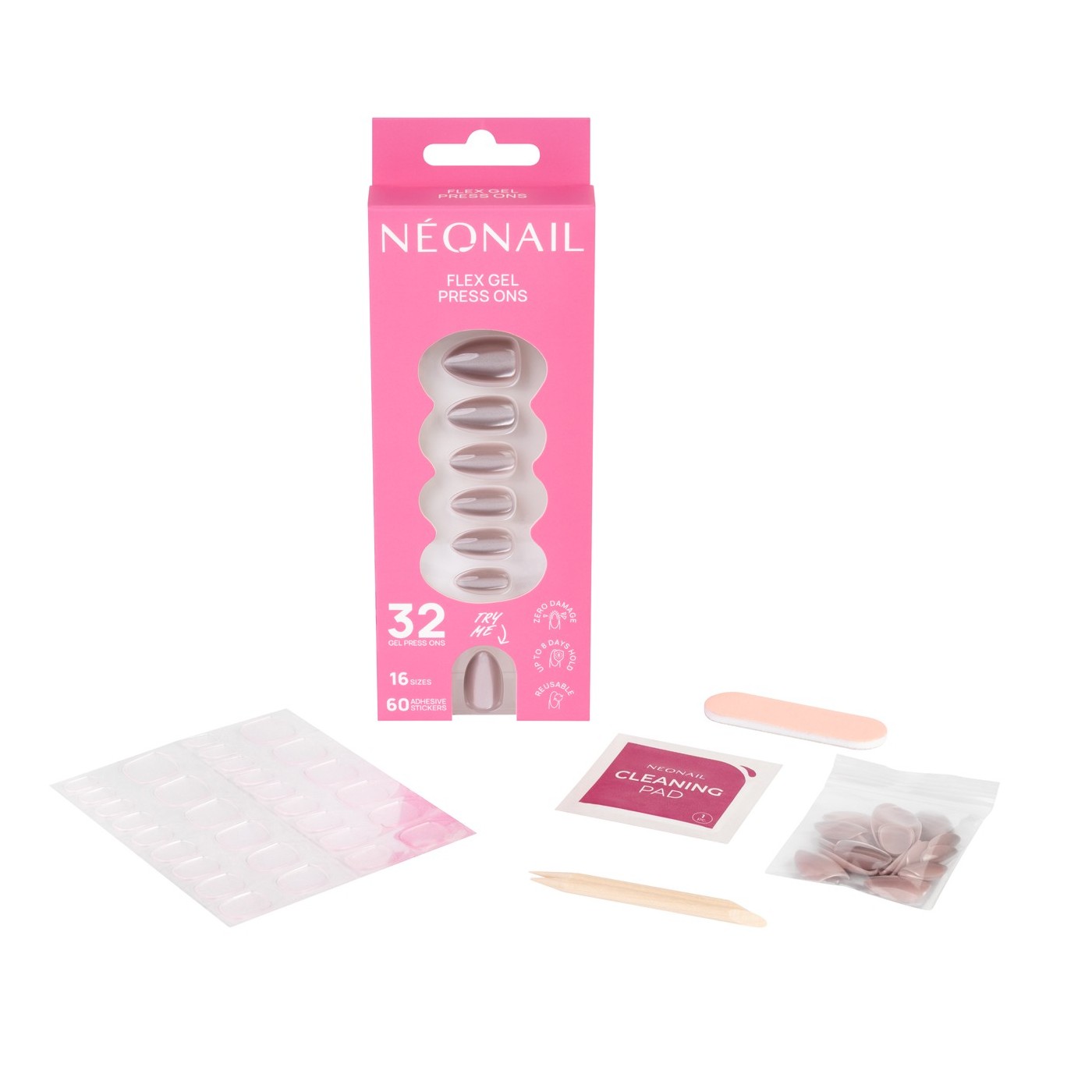 Flex Gel Press Ons 32 pc – Blush Cateye Medium Almond Flex Gel Press Ons 32 pc – Blush Cateye Medium Almond