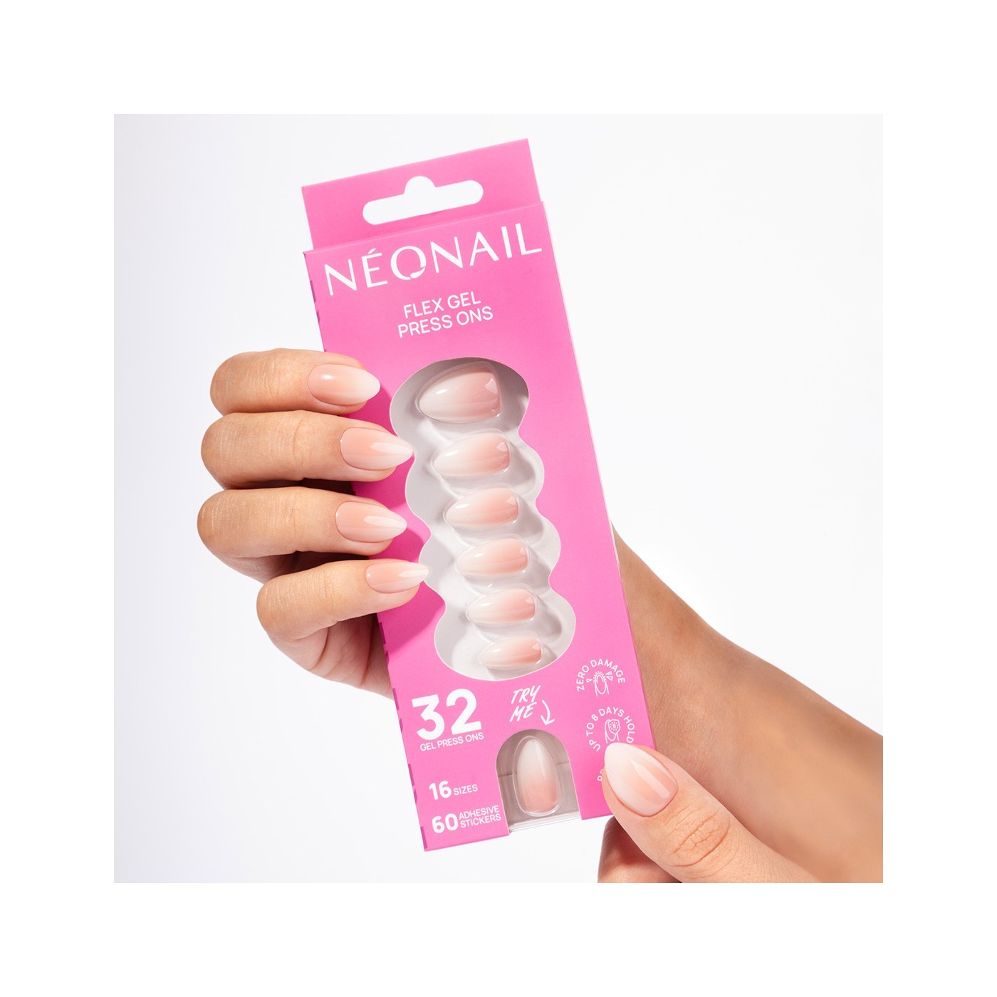Flex Gel Press Ons 32 pc &ndash; Baby Boomer Rose Medium Almond | NEONAIL