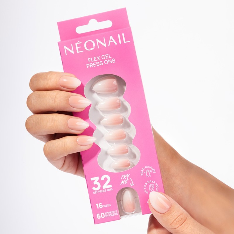 Flex Gel Press Ons 32 pc &ndash; Baby Boomer Rose Medium Almond | NEONAIL