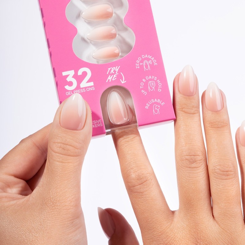 Flex Gel Press Ons 32 pc &ndash; Baby Boomer Rose Medium Almond | NEONAIL