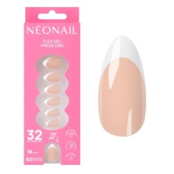 Flex Gel Press Ons 32 pc &ndash; Perfect French Medium Almond | NEONAIL