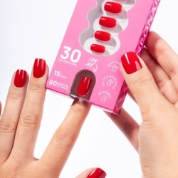 Flex Gel Press Ons 30 pc – Bold Red Short Square | NEONAIL Flex Gel Press Ons 30 pc – Bold Red Short Square | NEONAIL