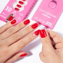 Flex Gel Press Ons 30 pc – Bold Red Short Square | NEONAIL Flex Gel Press Ons 30 pc – Bold Red Short Square | NEONAIL
