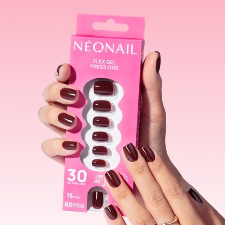 Flex Gel Press Ons 30 pc &ndash; Merlot Short Square | NEONAIL