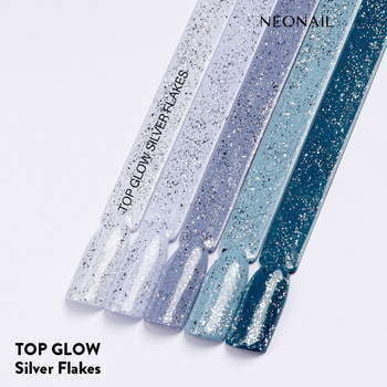 UV Nagellack 7,2 ml - Top Glow Silver Flakes